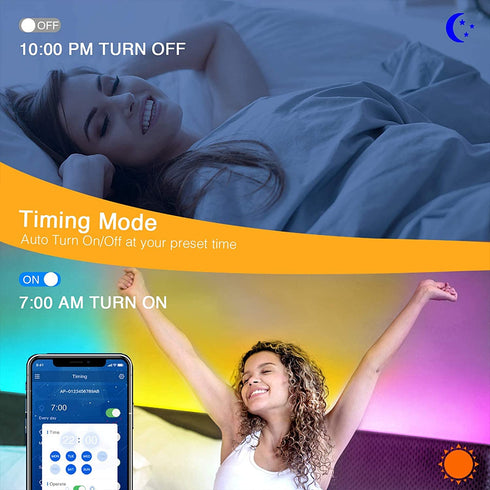 Volivo Bluetooth LED Strip Lights, 50ft Smart Light Strips , App and Remote Control, 5050 RGB Led Lights for Bedroom, Music Sync Color Changing for Room, Kitchen, Party (2 Rolls of 25ft)