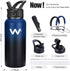 WEREWOLVES 32 oz Insulated Water Bottle With 3pcs Handles & Straw Lid & Spout Lid,Reusable Wide Mouth Vacuum Stainless Steel Water Bottle for Adults