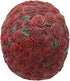 Ebros Valentine's Day of The Dead Red Floral Roses with Green Petals Skull Figurine DOD Rosa Sugar Skulls Statue As Cranium Skeleton Head Halloween Ossuary Macabre Altar Decor Collectible