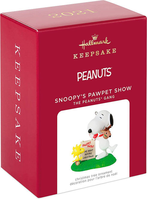 Hallmark Keepsake Christmas Ornament 2021, The Peanuts Gang Snoopy's Pawpet Show