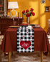 Valentine's Day Table Runner 13x90 Inch, Romantic Red Love Heart Vintage Black White Buffalo Plaid Table Runner Dresser Scarves for Valentines Day Dinner Parties Washable Cotton Linen Table Runners
