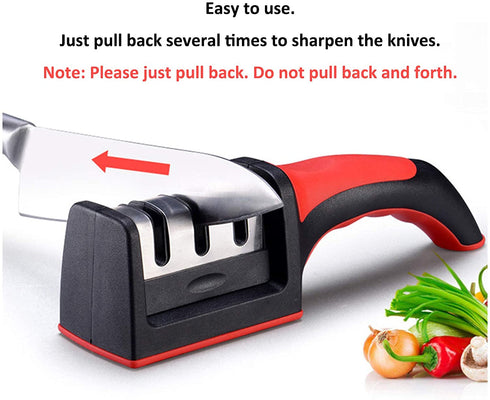 MICPANG Knife Sharpener 3 Stage Knife Sharpening Tool for Dull Steel, Paring, Chefs and Pocket Knives to Repair, Restore and Polish Blades