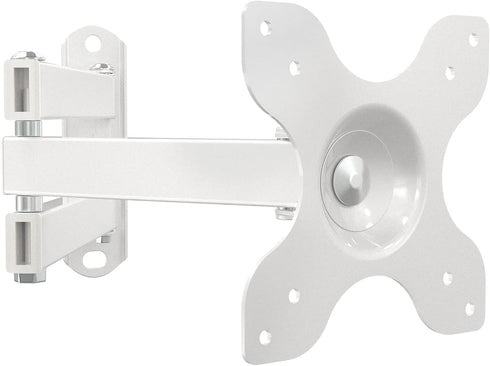 WALI TV Wall Mount Articulating LCD Monitor Full Motion 15 inch Extension Arm Tilt Swivel for Most 13 to 30 inch LED TV Flat Panel Screen with VESA up to 100x100mm (1330LM-W), White