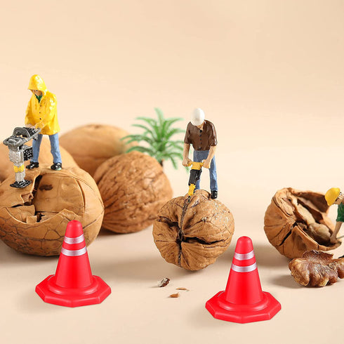 Toddmomy 30Pcs Traffic Road Cones Pretend Play Toys Roadblocks Simulation Traffic Signs Miniature Traffic Cones for Sand Table Engineering Construction