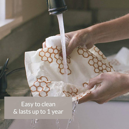 Bee's Wrap - Medium 3 Pack - Made in the USA with Certified Organic Cotton - Plastic and Silicone Free - Reusable Eco-Friendly Beeswax Food Wraps - Medium (10" x 11")