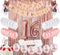 Sllyfo Sweet 16 Party Supplies 16th Birthday Decorations Kit - 16th Birthday Gifts for Girls,16th Cake Topper|Banner|sash|Rose Gold Curtain Backdrop Props|Confetti Balloons|Champagne Balloon. (16)