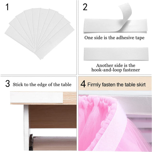 White Tulle Table Skirt Tutu Table Skirts for Rectangle Tables 4ft Fluffy Table Skirt for Wedding Bridal Baby Shower Birthday Party