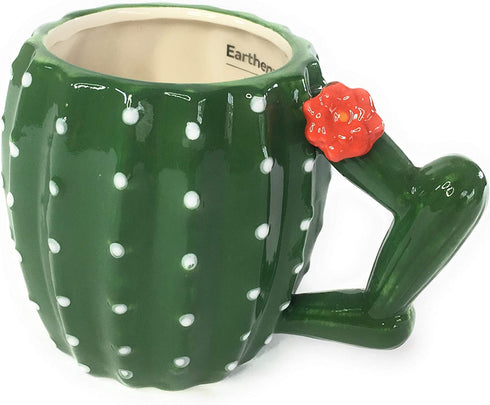 Cactus Coffee Mug, Earthenware Figural Collectors Hot Beverage Mug