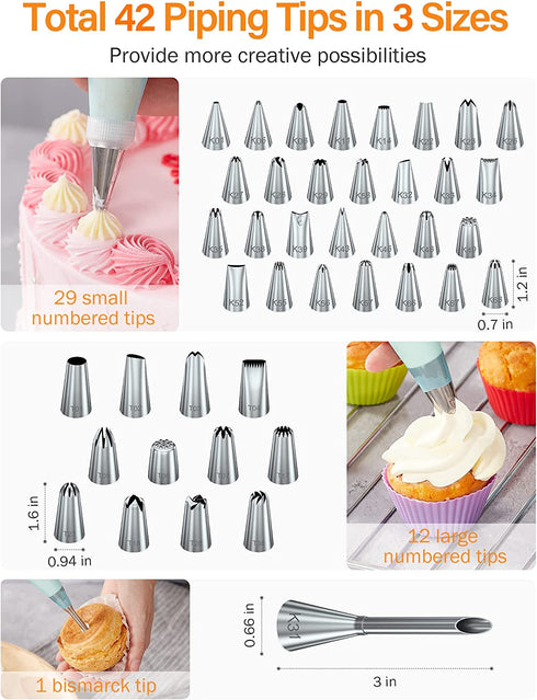 Kootek 178 Pcs Cake Decorating Kit Supplies with Cake Turntable Numbered Piping Tips E-book Guide Pastry Bags Frosting Spatula Icing Smoother Decoration Pen Cake Paint Brush Silicone Baking Cups