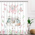 Happy Easter Day Shower Curtain with 12 Hooks, Cute Rabbits and Easter Eggs Shower Curtain, Waterproof Durable Flower Plant Shower Curtain for Easter Day Bathroom Decoration