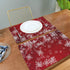 One Bear Christmas Placemats Winter Snowflake Red Placemat Table Mats Non Slip Heat Resistant Placemats for Dining Table Kitchen Holiday Party Set of 6