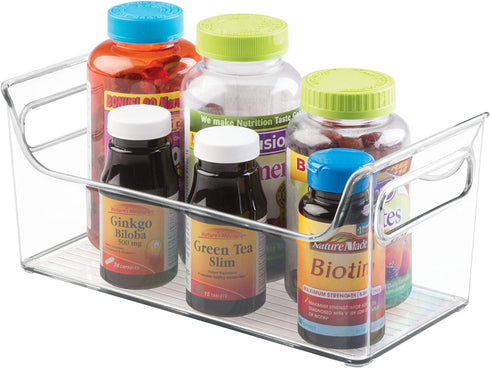 iDesign 72530 Fridge Plastic Storage Organizer Bin with Handles, Clear Container for Food, Drinks, Produce, Pantry Organization, BPA-Free, 5.5" x 11.25" x 5", Clear