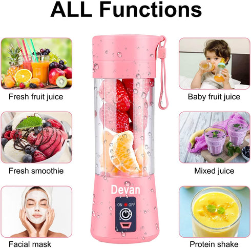 Portable Blender, Smoothies Personal Blender Mini Shakes Juicer Cup USB Rechargeable