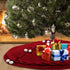 BBA SUNRISE Red Christmas Tree Skirt, 48 inches Large Burgundy Burlap Like Plain Xmas Rustic Red Tree Skirt, Indoor Xmas Tree Holiday Decorations