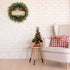 Christmas Wreath with Red Bow and LED Lights, 20 inch Christmas Weaths for Front Door with Welcome Sign, Xmas Wreath for Holiday Christmas Party Decorations
