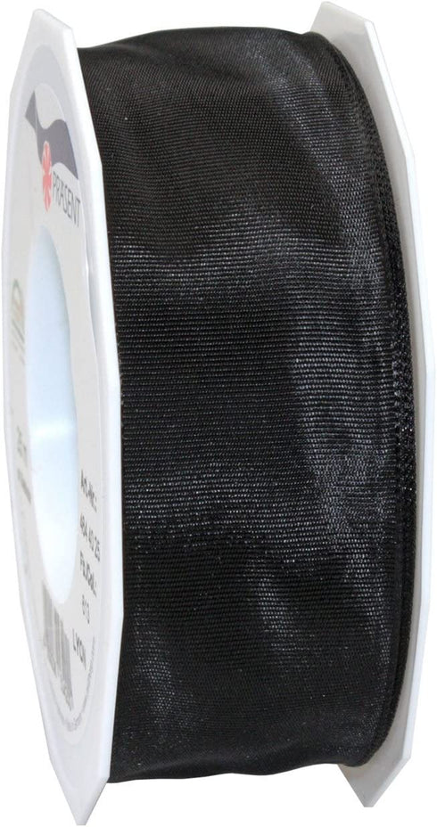 Morex Ribbon French Wired Lyon Fabric Ribbon, 1-1/2-Inch by 27-Yard, Black (46440/25-613)