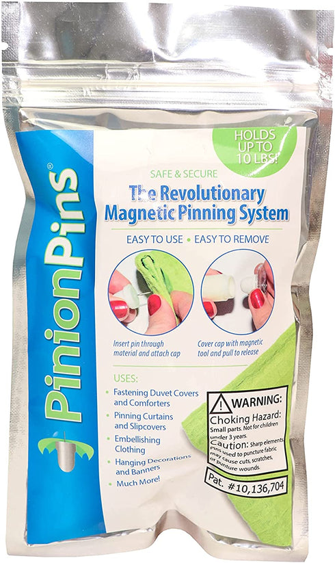 PinionPins Clear Magnetic Duvet Clips with Key. - Patented Duvet & Comforter Clip Pinning System - Stronger Than Traditional Duvet Fasteners Like Duvet Donuts (8 Clear Pins with Key)