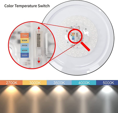 LED Flush Mount Ceiling Light | Dimmable | Brushed Nickel | Double Ring | Round (10 inches, Adjustable Light Color)