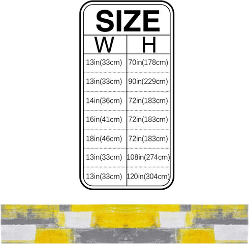 BINGIGO Yellow Gray Table Runner 70 inches Long for Kitchen Dining Table Abstract Coffee Table Runners for Wedding Birthday Party, Fall Thanksgiving Holiday Dinner Decor 13x70inch