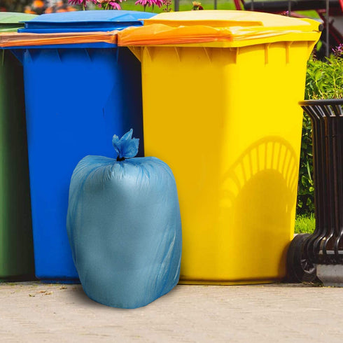 Compostable Trash Bags , 13-15 Gallon Biodegradable Trash Bags Recycled Garbage Bags Unscented Wastebasket Liners for Kitchen Office(75 Counts, Blue)