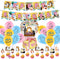 82 Pcs Guinea Pig Theme Birthday Party Decorations,Party Supply Set for Kids with 1 Happy Birthday Banner Garland , 13 Cupcake Toppers,50 Stickers ,18 Balloons for Party Decorations