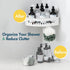 TAILI Suction Corner Shower Caddy Corner Shower Shelf Shower Basket Wall Mounted Shower Holder Organizer for Shampoo, Plastic White Shower Suction Caddy for Kitchen & Bathroom, Drill-Free Removable