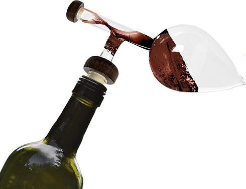 Wine Aerator And Decanter, Hand Blown Borocilicate Glass Wine Aerator on the bottle Aerator for Wine, Whiskey and Spirits 2x5 Inches Transform Your Wine Experience By The Wine Savant