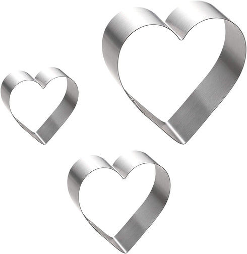 Heart Cake Mold Ring Set-4/6/8 Inch Large Heart Cookie Cutter Pancake Mold Stainless Steel