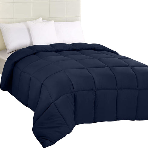 Utopia Bedding All Season 250 GSM Comforter - Soft Down Alternative Comforter - Plush Siliconized Fiberfill Duvet Insert - Box Stitched (King/Cal King, Navy)