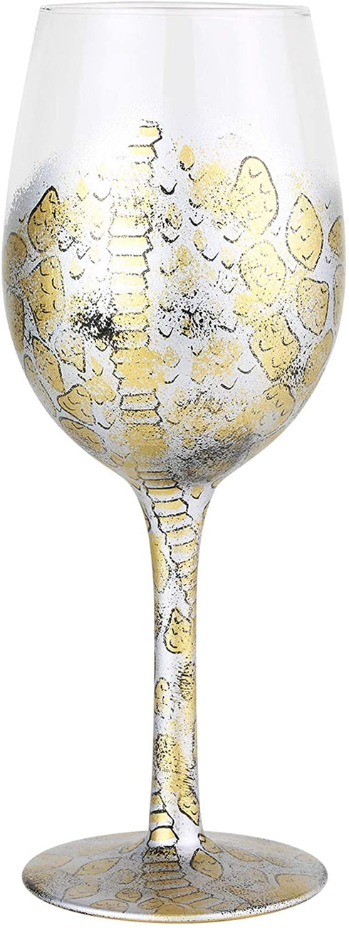 Enesco 6004363 Designs by Lolita Venom Artisan Wine Glass, 15 oz, Multicolor