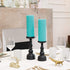 CANDWAX 3x8 Pillar Candle Set of 2 - Decorative Rustic Candles Unscented and No Drip Candles - Ideal as Wedding Candles or Large Candles for Home Interior - Turquoise Candles