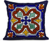 Semtomn Set of 4 Linen Throw Pillow Covers Spanish Talavera Exotic Geometry Dark Retro Ethnic Home Decorative 20"x20" Flax Pillow Cases Cushion Square Pillowcases