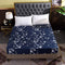 Hecnoey Floral Printed Bed Fitted Sheets,Deep Pocket Soft Fitted Sheet Only (Navy Blue,King)