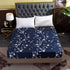 Hecnoey Floral Printed Bed Fitted Sheets,Deep Pocket Soft Fitted Sheet Only (Navy Blue,King)