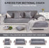 OstepDecor Sofa Armrest Covers, Backrest Covers, Quilted Sectional Couch Covers, Velvet Sofa Cover for Dogs Cats Pet Love Seat Leather L Shaped, Gray 36 x 36 Inches