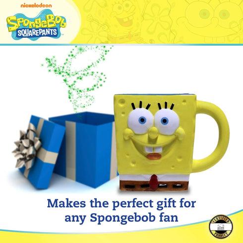 Silver Buffalo Nickelodeon SpongeBob SquarePants 3D Sculpted Ceramic Mug, 20 Ounces