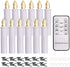12PCS Christmas LED Window Candles, JOSU Battery Operated Flameless Taper Christmas Candles Light with Remote Timer/Clips, Warm White Light for Home Indoor Outdoor Christmas Trees Decor ¦