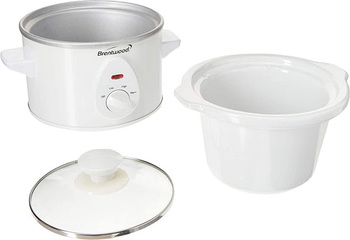 Brentwood Slow Cooker, 1.5 Quart, White