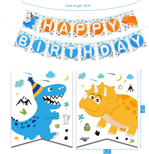 WERNNSAI Dinosaur Party Supplies Set - Dinosaur Themed Party Decoration for Boys Kids Birthday Cutlery Bag Table Cover Plates Cups Napkins Straws Utensils Banner & Balloons Serves 16 Guests 169 PCS