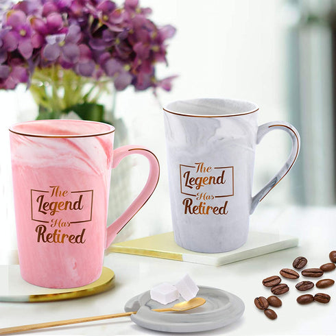 Retirement Gifts for Women Men -The Legend Has Retired Coffee Mug Funny Retirement Gifts for Coworker Friends Boss Dad Mom Teachers Nurse Retirement Mugs Tea Cups Presents for Retired Parents