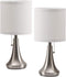 AMUV Nightstand Lamps for Bedrooms Set of 2,Small Bedside Lamp,End Table Lamps Set of 2, Mini Lamps for Living Room Table Top,White Shade,Pull Chain Switch,Bulb not Included