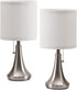 AMUV Nightstand Lamps for Bedrooms Set of 2,Small Bedside Lamp,End Table Lamps Set of 2, Mini Lamps for Living Room Table Top,White Shade,Pull Chain Switch,Bulb not Included