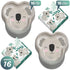 Koala Bear Shaped Paper Dinner Plates and Lunch Napkins (Serves 16)