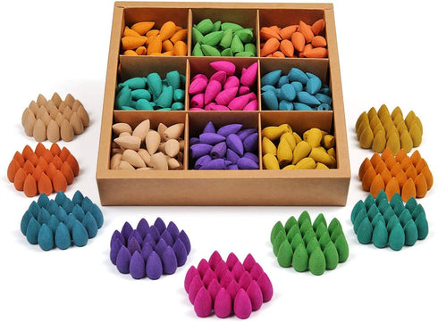 OTOFY Backflow Incense Cones 360 Pcs of 100% Natural Scents Waterfall Incense Rose Tulip Jasmine Lavender Rose for Backflow Incense Burner Holder Natural | Meditation & Yoga Gift