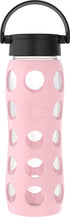 Lifefactory 22-Ounce BPA-Free Glass Water Bottle with Classic Cap and Protective Silicone Sleeve, Desert Rose