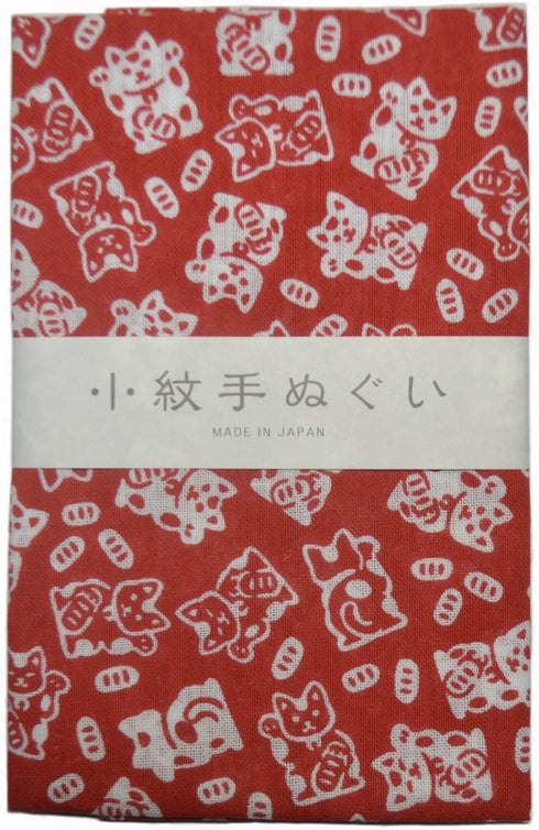 Miyamoto Komon Tenugui Towel 3 Type Set(Ichimatsu,Shippou,Luckey Cat)