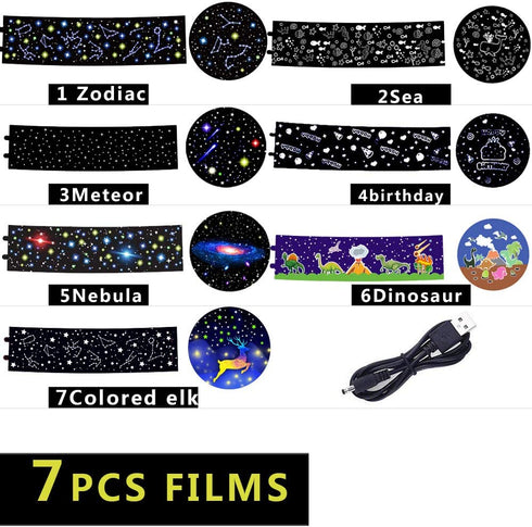 Kids Night Light Projector,Remote Control Star Light Projector with LED Timer and USB Cable, 360 Degree Rotation Kid Night Light Lamp Gifts for Kids,7 Set of Films