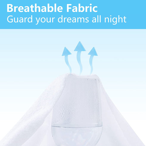 King Mattress Protector Waterproof Breathable Noiseless Mattress Cover, Premium Soft Bed Cover with Deep Pocket Fits Up to 21", Cotton Terry Machine Washable Mattress Protector