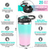 physiuo Stainless Steel Tumbler with Lid and Straw 20oz, Vacuum Insulated Coffee Tumbler Cup, Travel Coffee Mug, Double Wall Travel Mug with Splash Proof Lid, Ombre