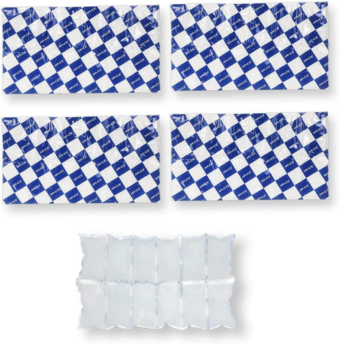 Disposable Ice Packs Sheets for Frozen Food Shipping, Cold Freezer Packs for Coolers Lunch Box, Dry Ice Shipping Cold Packs Ice Frozen Gel Packs for Perishable Mailing Storage, 2 x 6 Cells, 4 Sheets